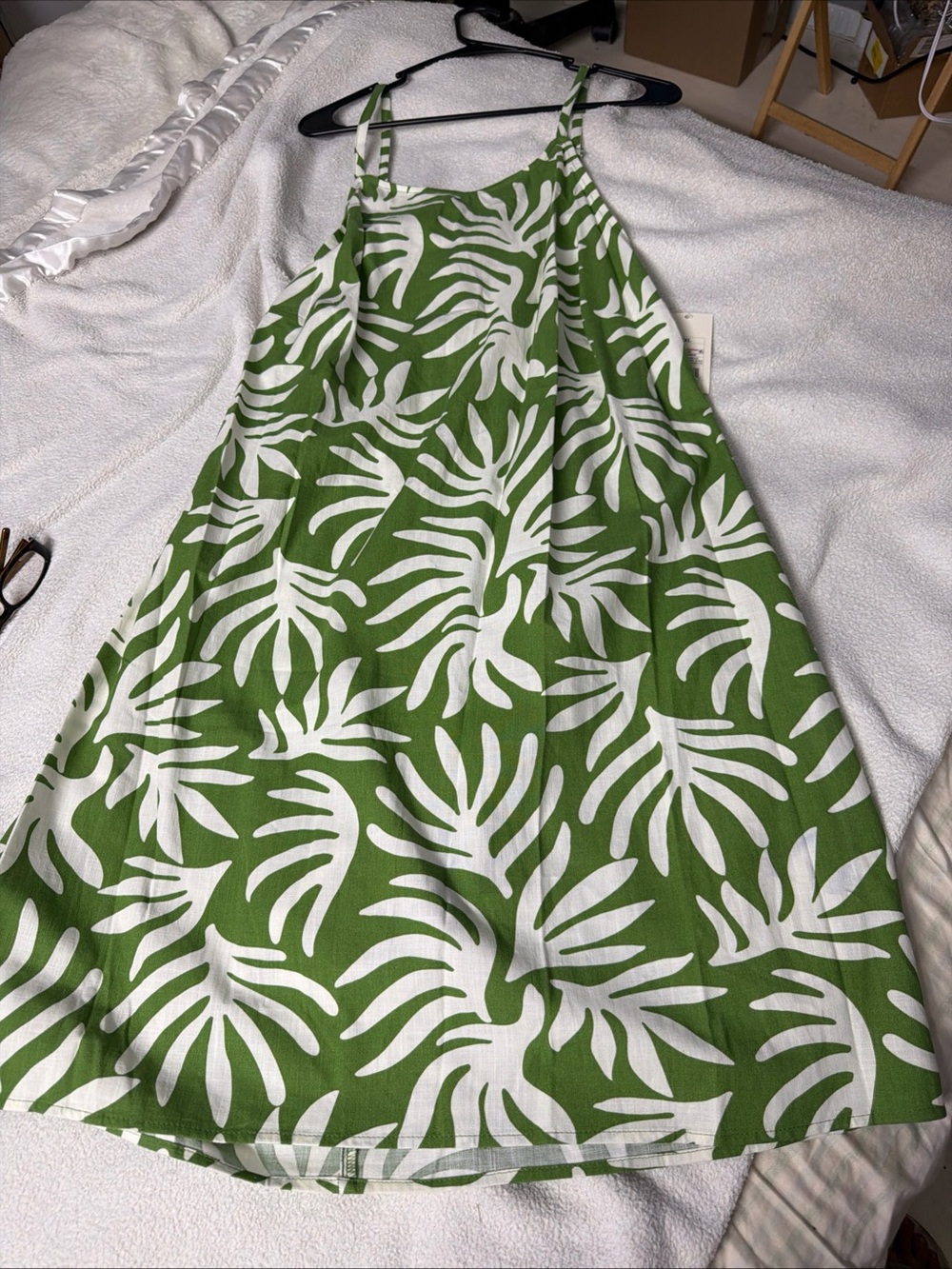A new day NWT XX L Green and White Leaf Print Slip Dress - Picture 9 of 12